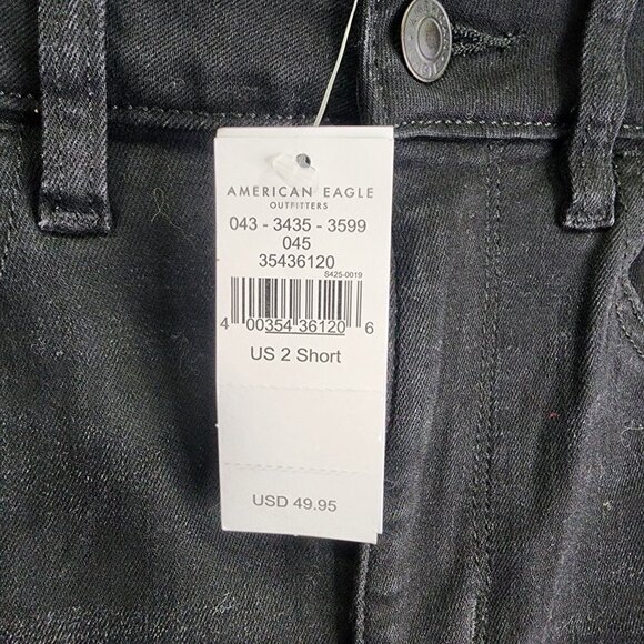 Womens American Eagle NeXT Level Stretch Super Hi Rise Jegging Rocker 2 Short - Picture 3 of 12